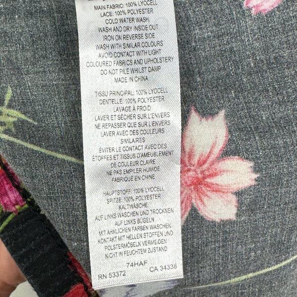 French Connection Wide Leg Crochet Floral Boho Pants Lyocell Lace Mix Trousers 2 - Picture 11 of 15